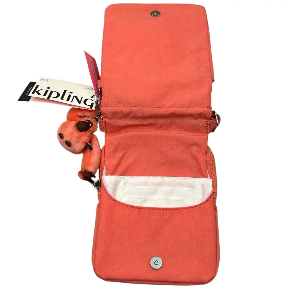Kipling Eldorado Women's Small‎ Nylon Crossbody Bag Cool Coral Water Resistant